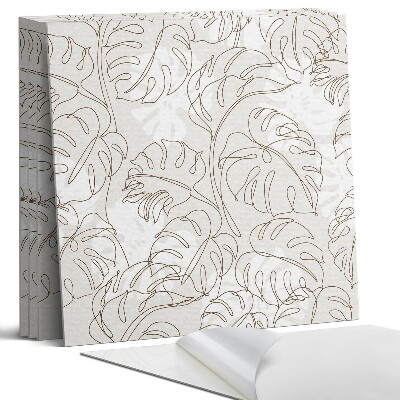 Dekorativní panel na zeď kvadratový Vzorek listů s čárami