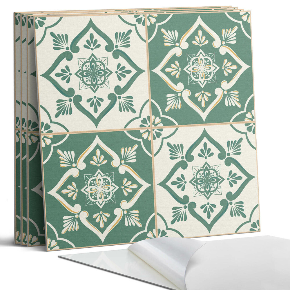 Nástěnný panel Květinové vzory na dlaždicích