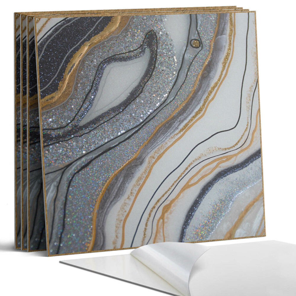 Pvc obkladový panel Abstraktní vlny s třpytkami