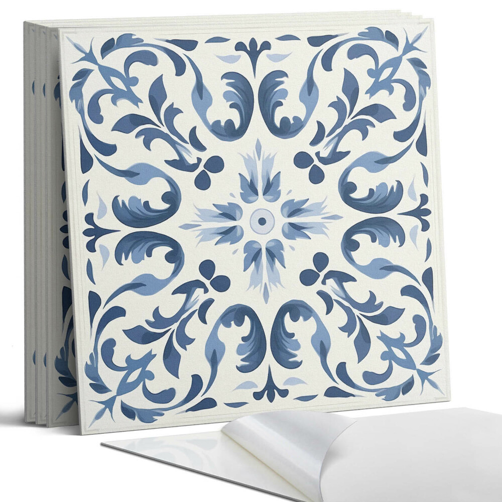 Dekorativní panel na zeď kvadratový Květinový vzor na dlaždicích