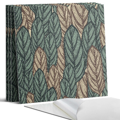 Dekorativní panel na zeď kvadratový Listový vzor na pozadí