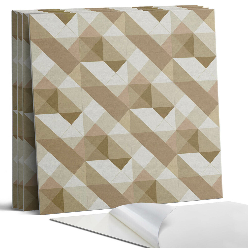 Dekorativní panel na zeď kvadratový Geometrie v zemních tónech