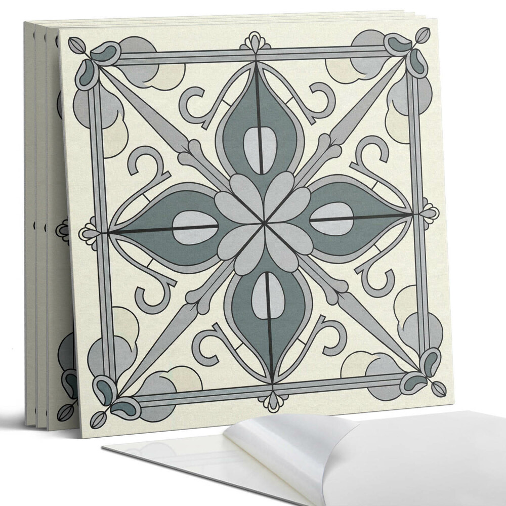 Dekorativní panel na zeď kvadratový Květinový vzor s ornamenty