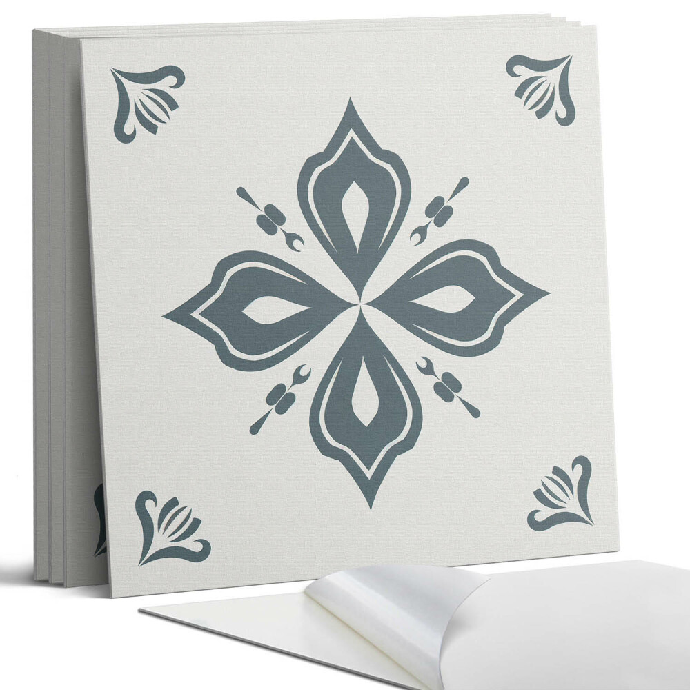 Dekorativní panel na zeď kvadratový Květinový motiv v kříži