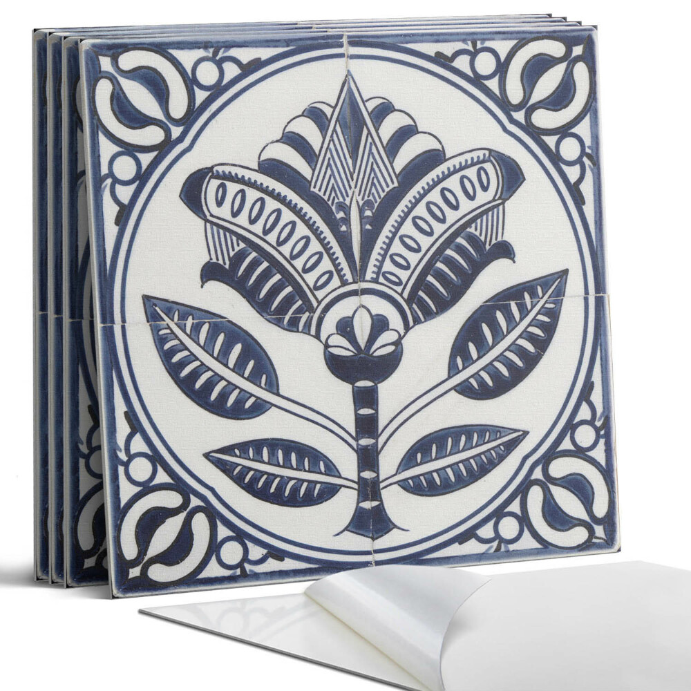 Dekorativní panel na zeď kvadratový Květinový keramický vzor