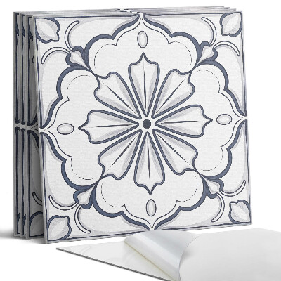 Dekorativní panel na zeď kvadratový Květinový vzor na dlaždici