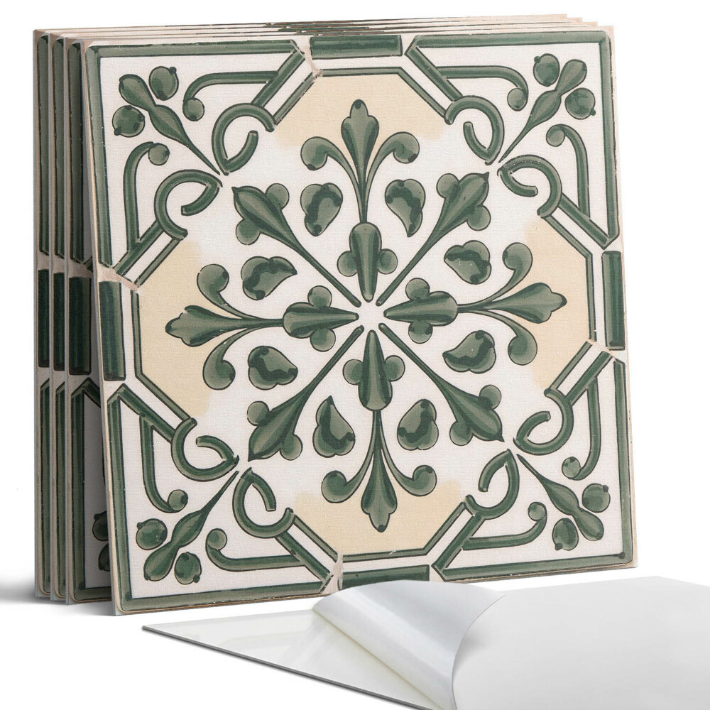 Dekorativní panel na zeď kvadratový Rostlinný vzor na dlaždici