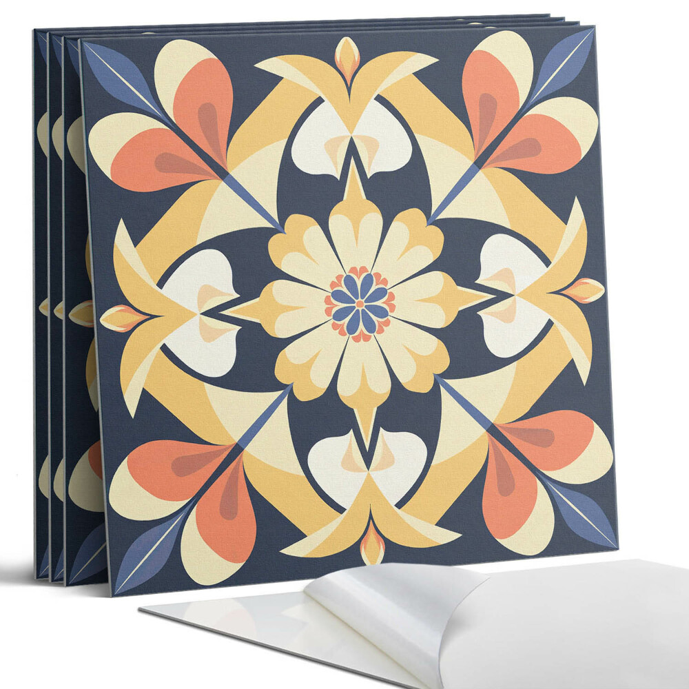 Dekorativní panel na zeď kvadratový Květinový vzor mandaly