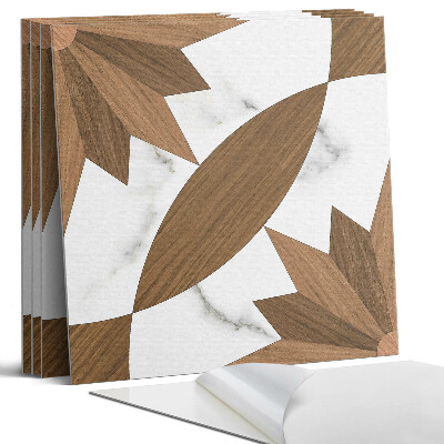 Dekorativní panel na zeď kvadratový Geometrický vzor se dřevem