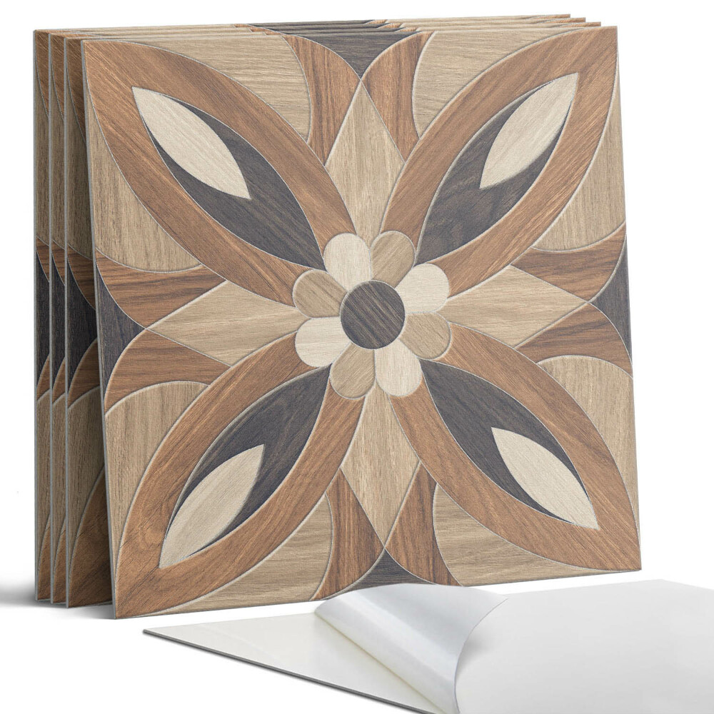 Pvc obkladový panel Květinový vzor ze dřeva