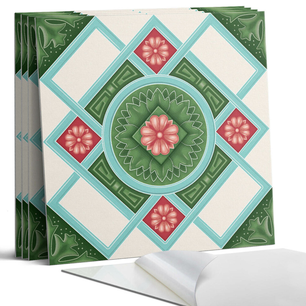 Dekorativní panel na zeď kvadratový Květinový vzor v kosočtverci