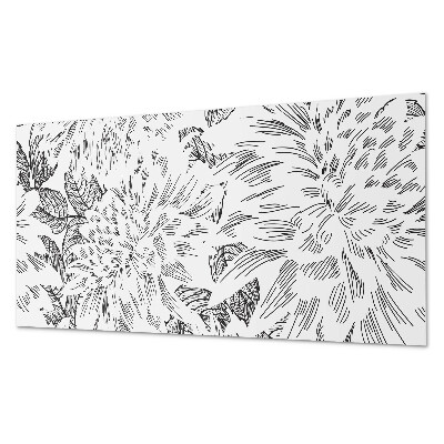 Dekoracni panel Květinový motiv se zelenými listy