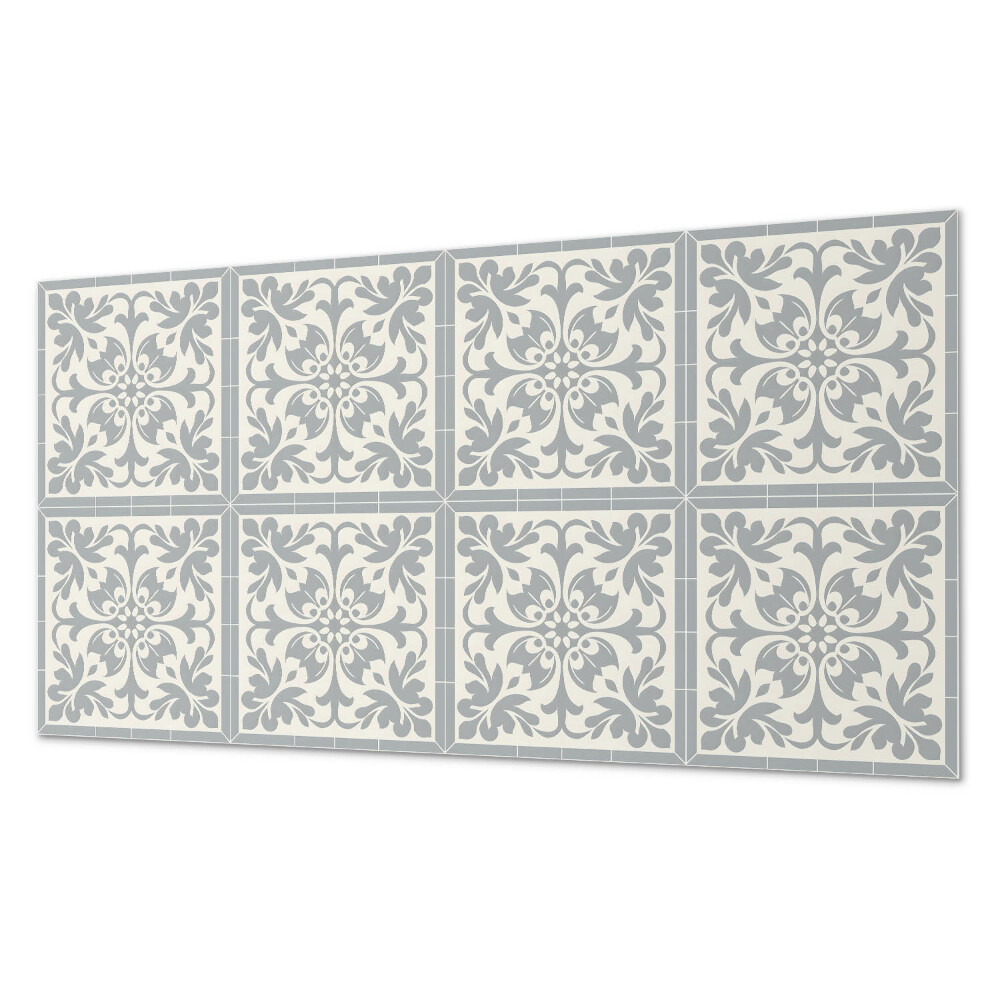 Pvc panel do koupelny Květinový motiv na dlaždicích