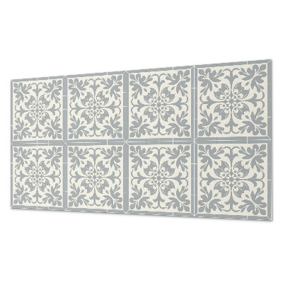 Pvc panel do koupelny Květinový motiv na dlaždicích