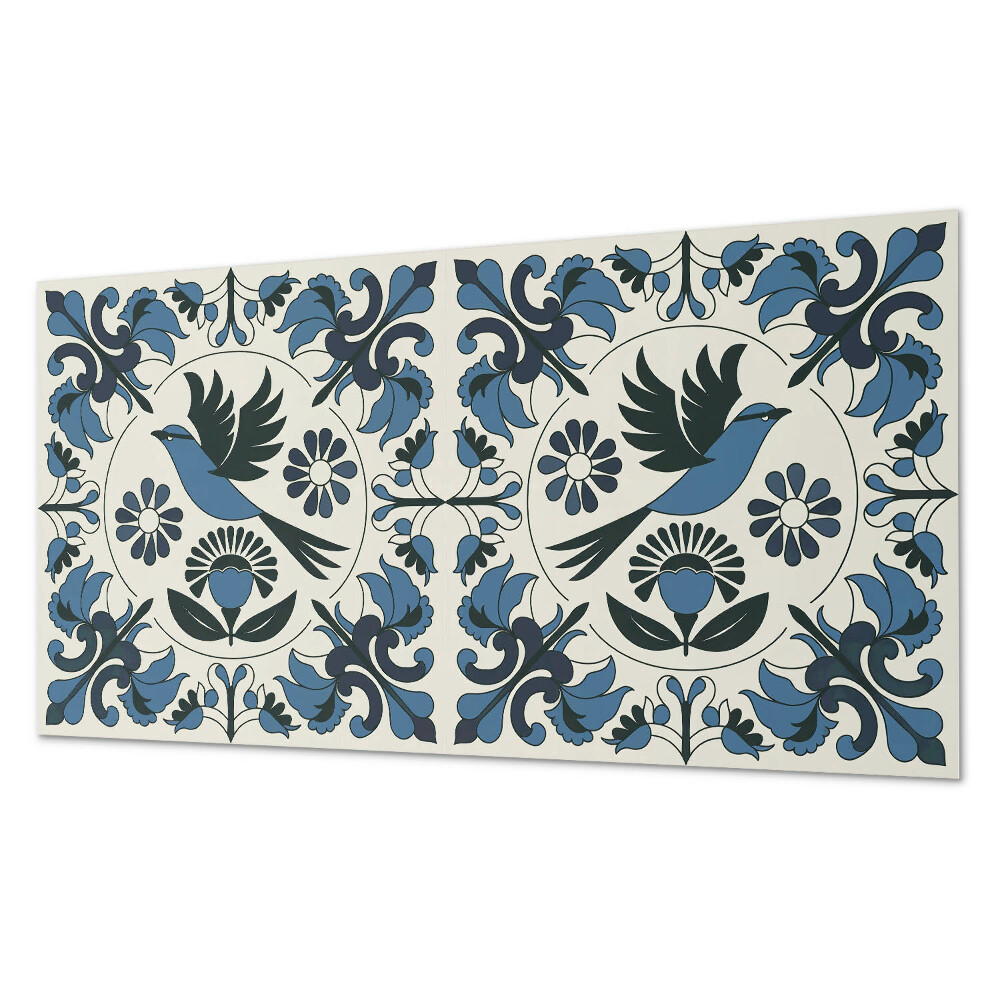 Obkladový panel Ptačí motiv mezi barevnými květinami