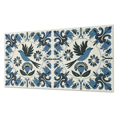 Obkladový panel Ptačí motiv mezi barevnými květinami