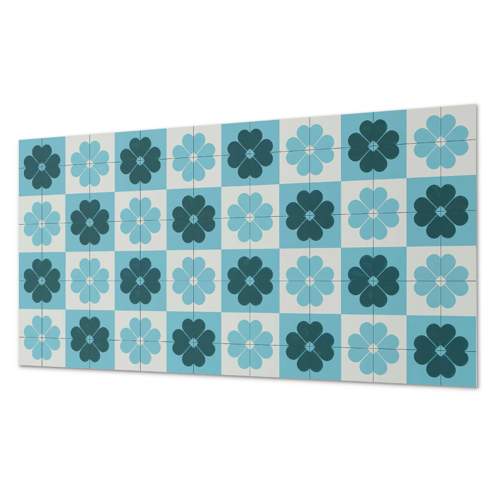 Pvc panel do koupelny Kostkovaný květinový motiv