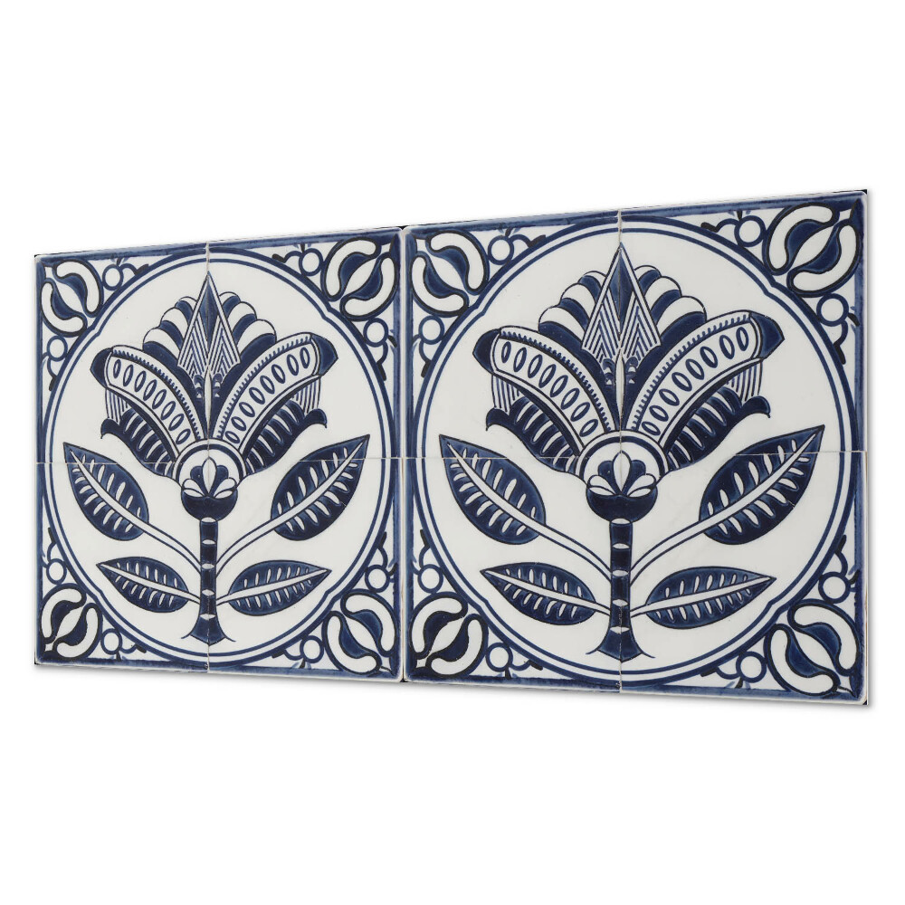 Dekorativní panel na zeď Květinový motiv v keramickém stylu