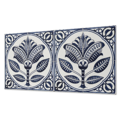 Dekorativní panel na zeď Květinový motiv v keramickém stylu