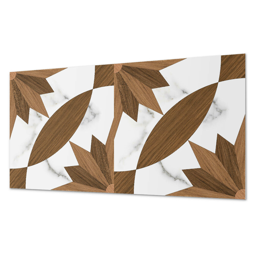 Dekorativní panel na zeď Geometrické tvary s dřevěným akcentem