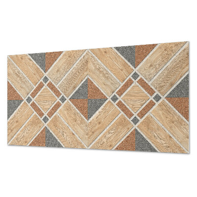 Dekoracni panel Geometrický vzor s přírodním dřevem