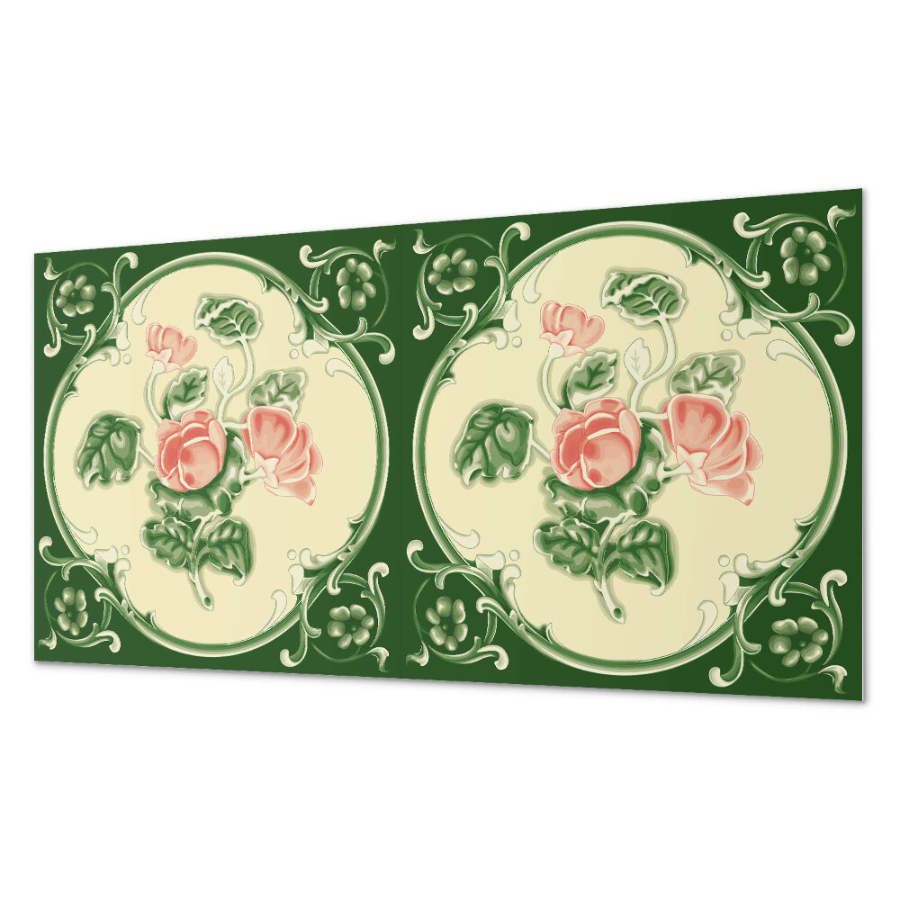 Pvc panel do koupelny Květinový motiv se zelenými listy