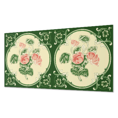 Pvc panel do koupelny Květinový motiv se zelenými listy