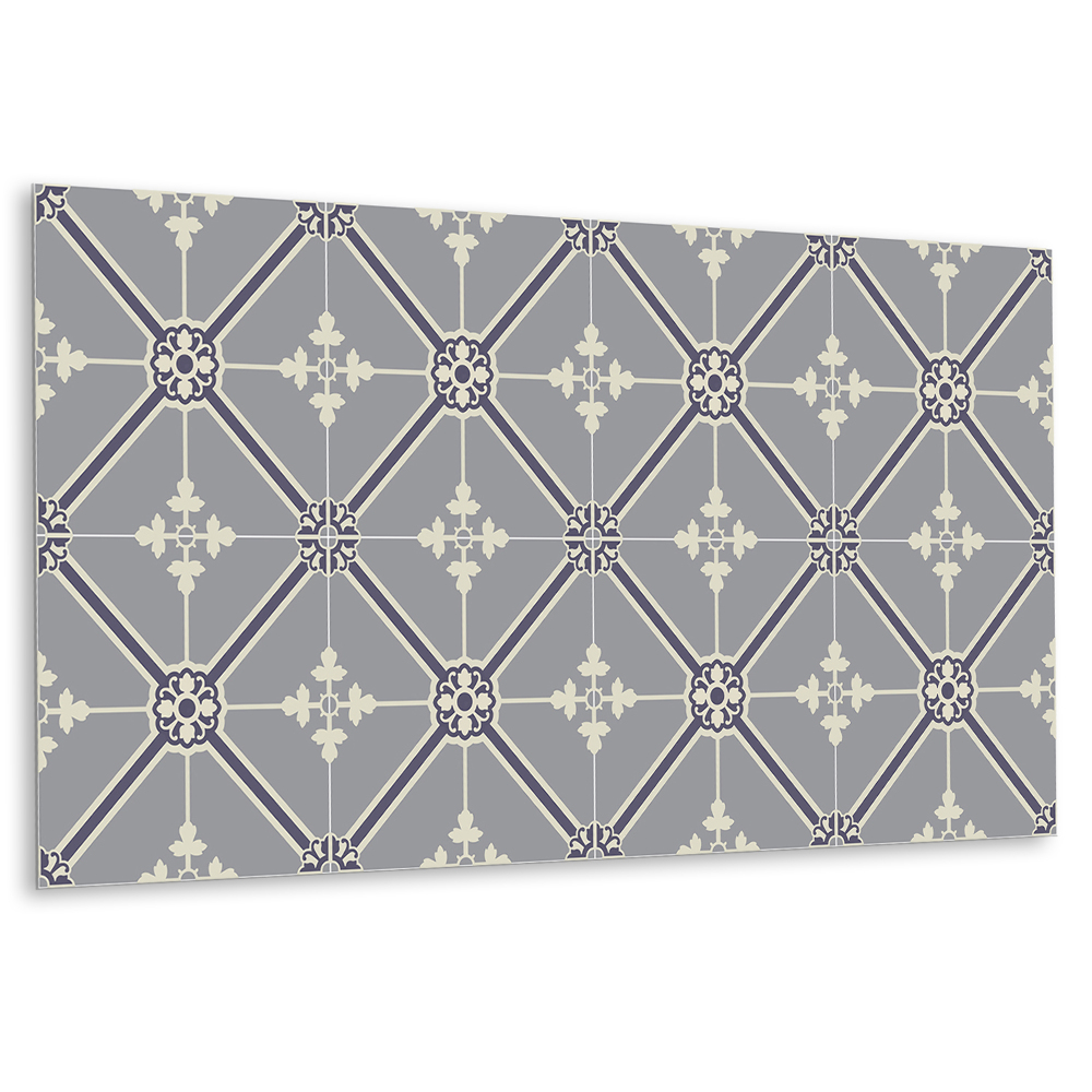 Obkladový panel pvc Květinový vzor na šedém pozadí