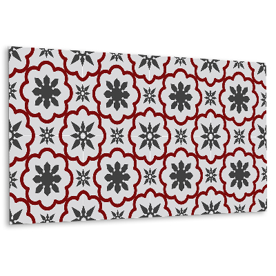 Vinylový nástěnný panel Květinový vzor v odstínech šedé a červené
