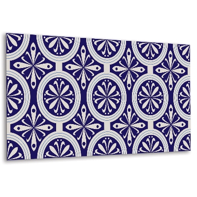 Vinylový nástěnný panel Květinový motiv v odstínech modré