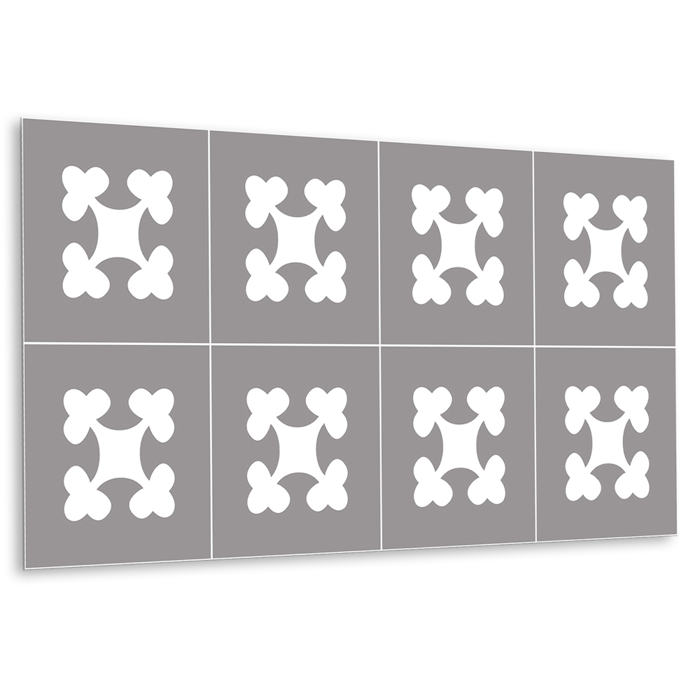 Obkladový panel na zeď Květinový motiv na šedém pozadí