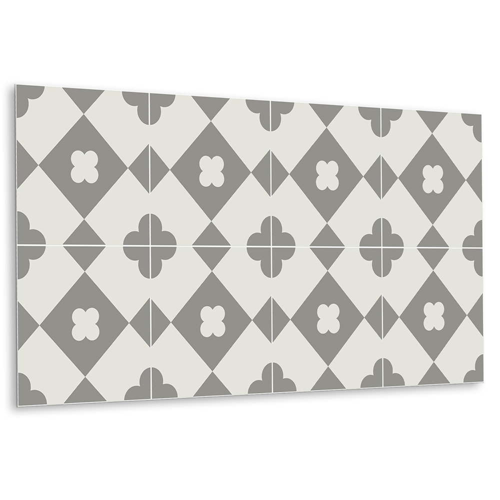 Obkladový panel pvc Šedá a bílá květinová mozaika