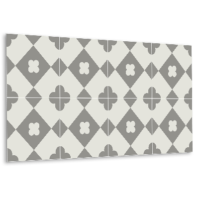 Obkladový panel pvc Šedá a bílá květinová mozaika