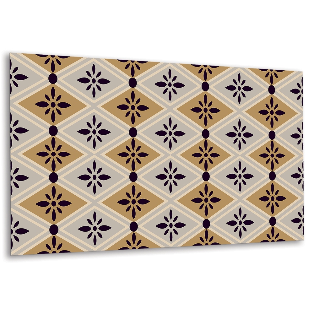 Panel na zeď Geometrické květiny v odstínech hnědé