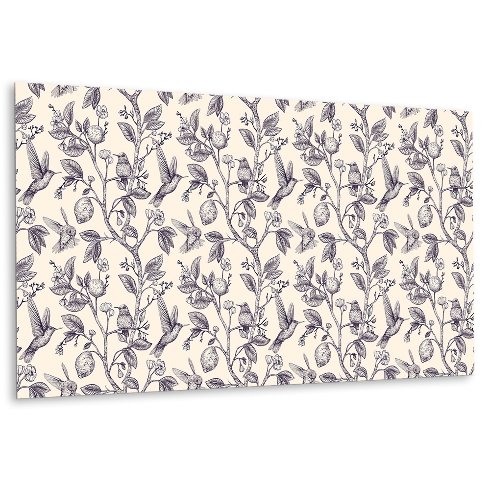 Obkladový panel pvc Motiv ptáka a citrusových plodů na větvích