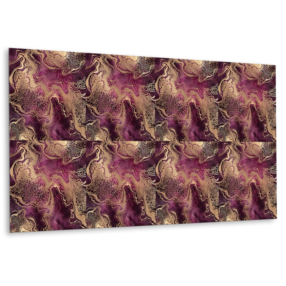 Panel na zeď Fialové vklady se zlatými akcenty