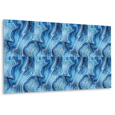 Obkladový panel pvc Modré mramorové vlny se zlatými akcenty