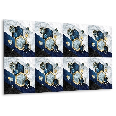 Obkladový panel pvc Mramorová geometrie se zlatými akcenty