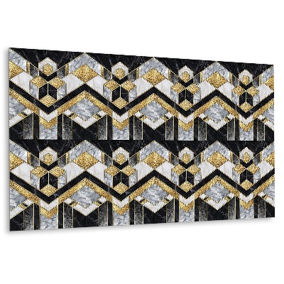 Vinylový nástěnný panel Geometrie v odstínech černé a zlaté