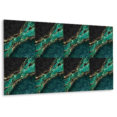 Vinylový nástěnný panel Zlaté žilkování na zeleném pozadí