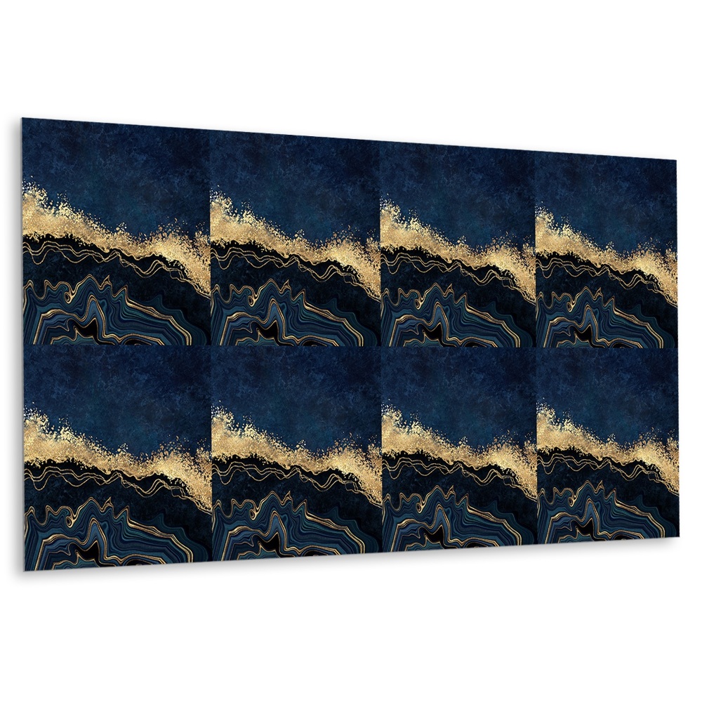 Panel na zeď Zlaté akcenty na tmavě modrém pozadí