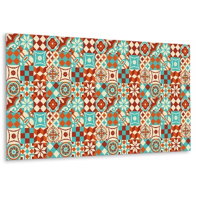 Obkladový panel pvc Tyrkysový a oranžový mozaikový motiv