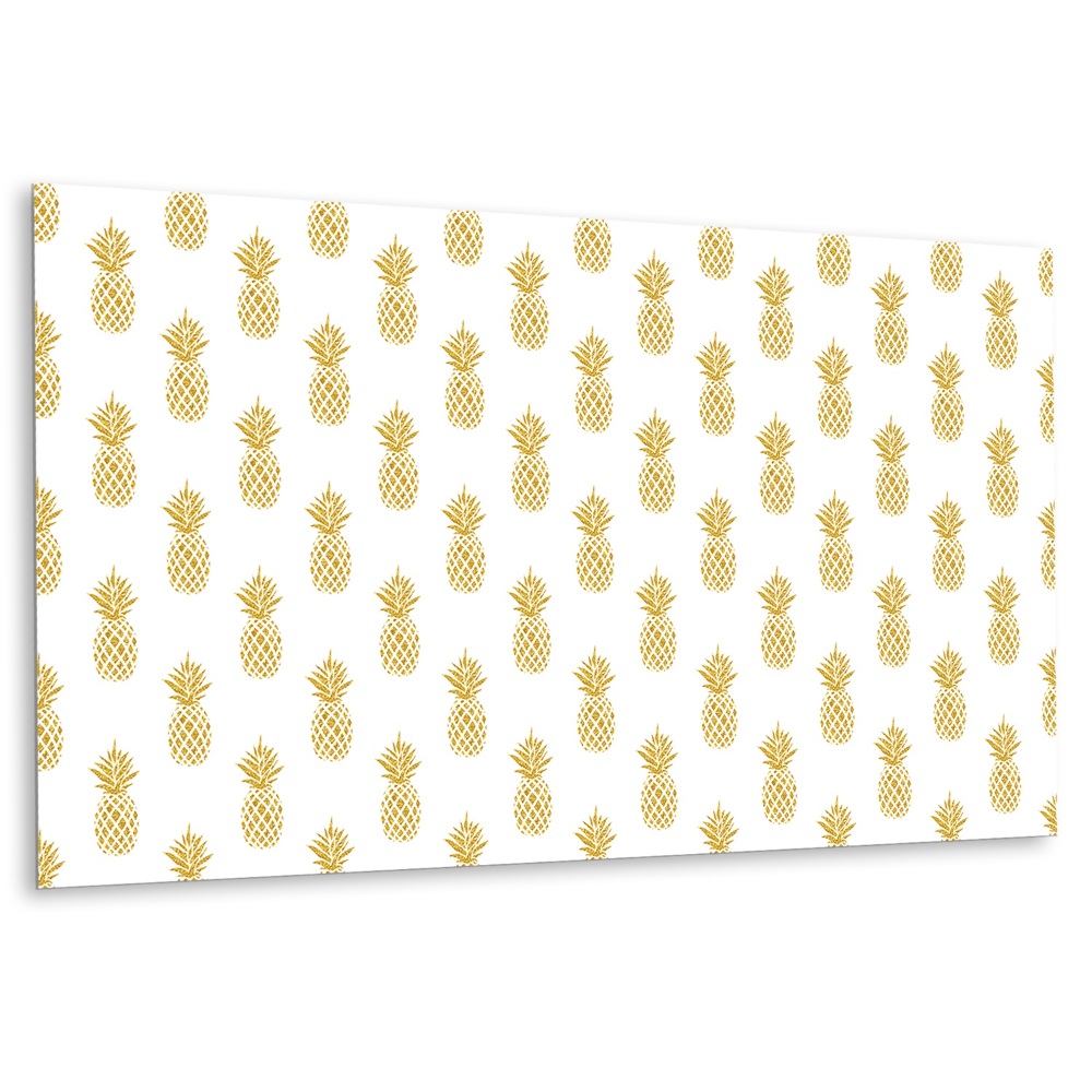 Obkladový panel na zeď Zlaté ananasy na bílém pozadí