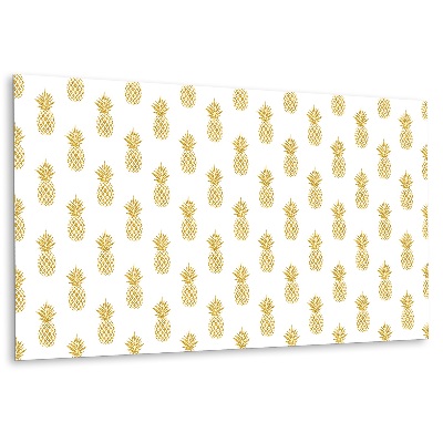 Obkladový panel na zeď Zlaté ananasy na bílém pozadí