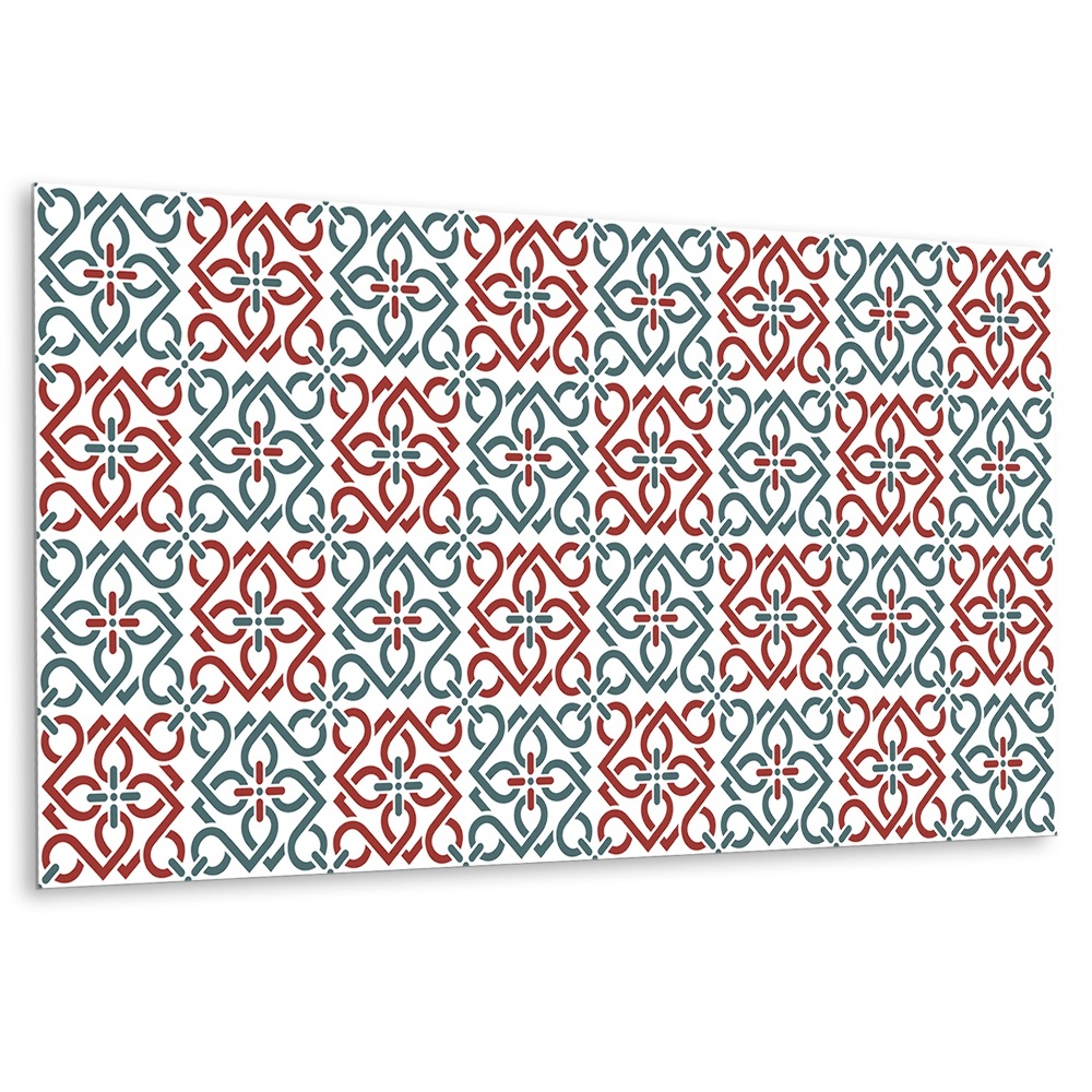 Panel na zeď Květinový vzor s geometrickými tvary