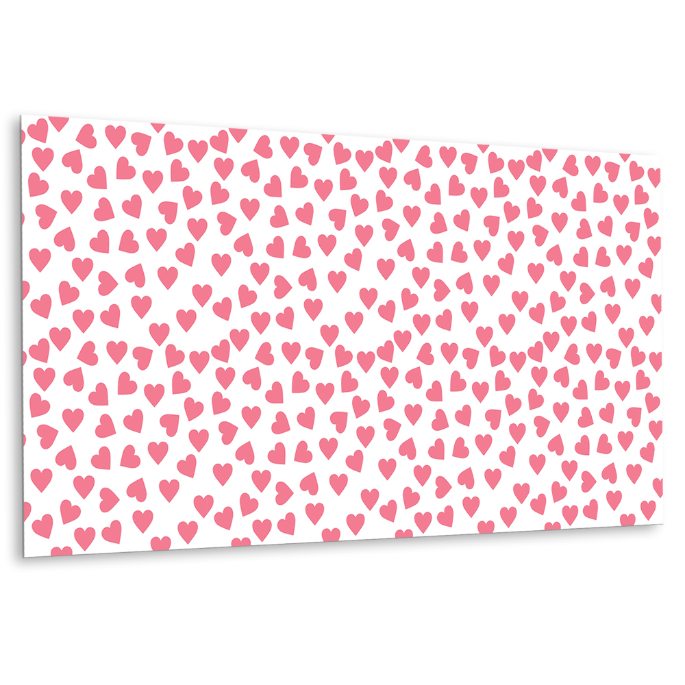Vinylový nástěnný panel Růžová srdce na bílém pozadí