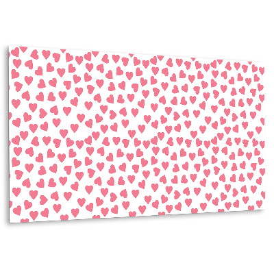 Vinylový nástěnný panel Růžová srdce na bílém pozadí