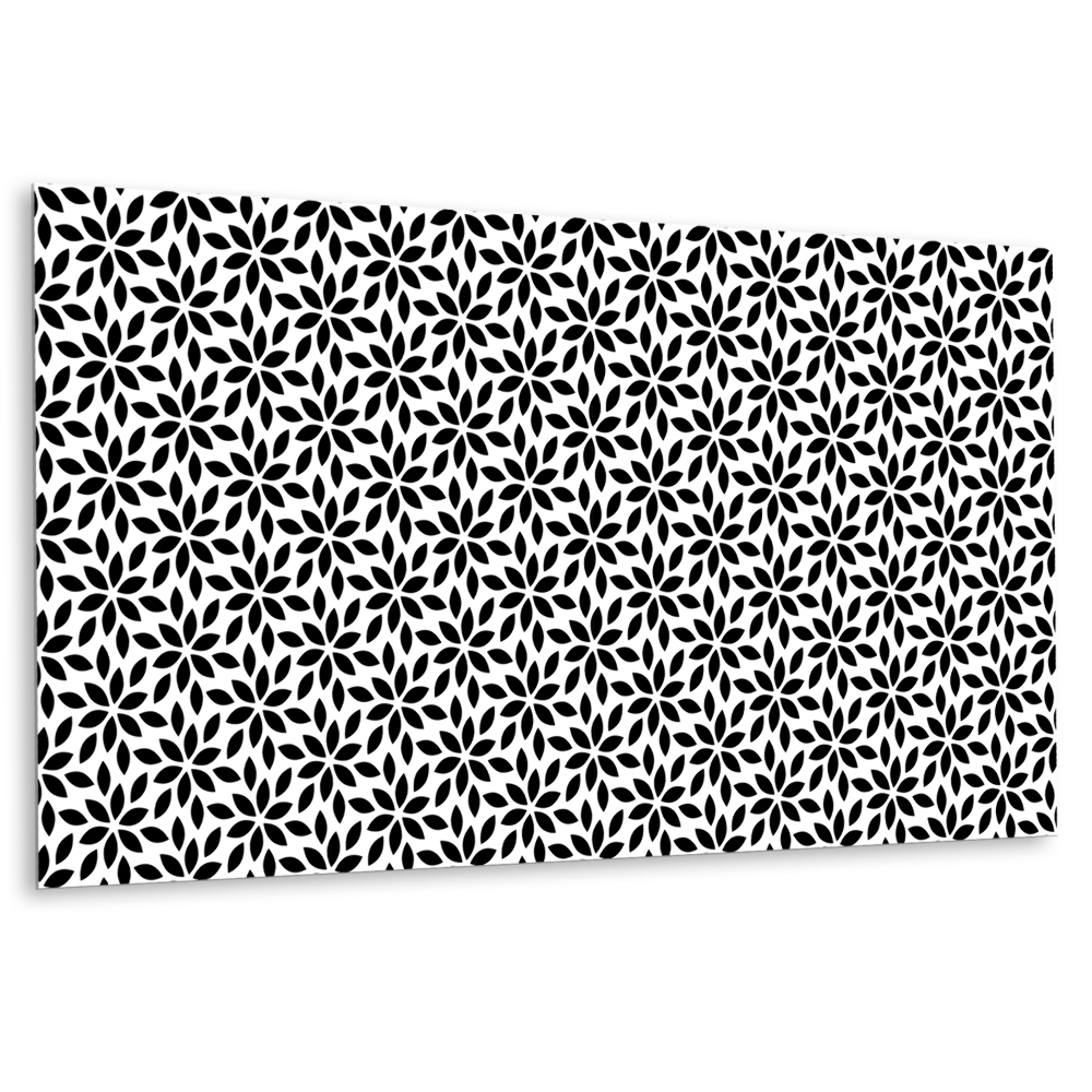 Vinylový nástěnný panel Květinový motiv v černé a bílé barvě