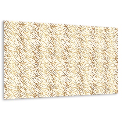 Panel na zeď Zlaté listy na bílém pozadí