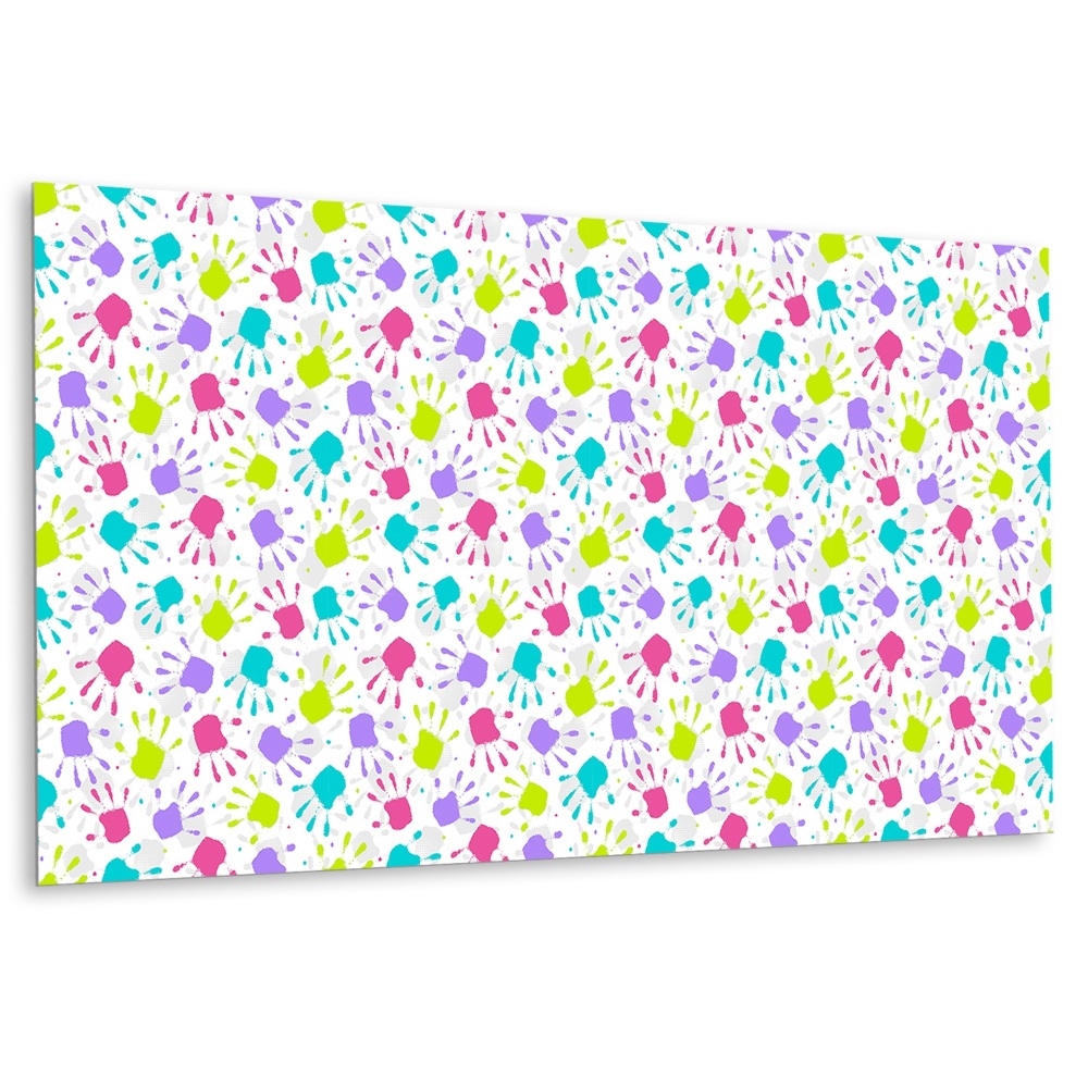 Obkladový panel pvc Barevné otisky rukou na bílém pozadí